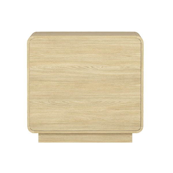 English Elm Chrystie 26" Nightstand with Two Full-Extension Drawers, Warm Wood Grain, Sleek Metal Pulls, Modern Profile Natural B365P398191