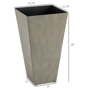 English Elm Outsunny Set Of 3 Modern Tall Gray Planters With Drainage Holes - Stylish Indoor/Outdoor Pots! W2225P174508-GIGA