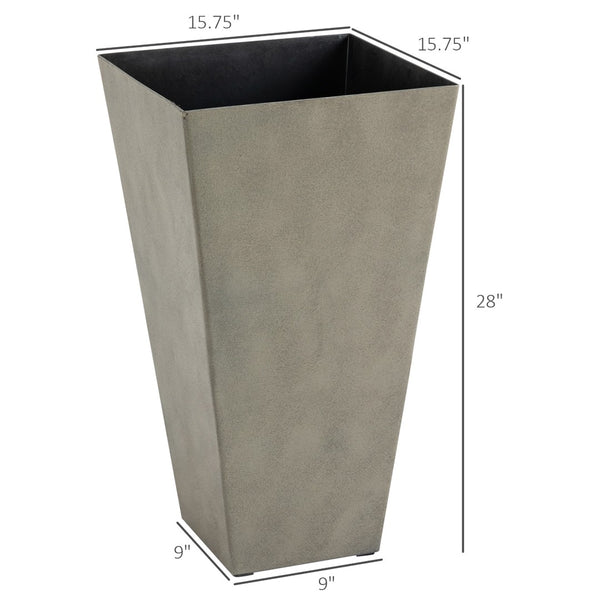 English Elm Outsunny Set Of 3 Modern Tall Gray Planters With Drainage Holes - Stylish Indoor/Outdoor Pots! W2225P174508-GIGA