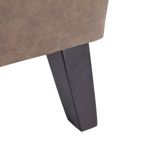 English Elm Christopher Knight Home® - FINLAY Curved KD Chaise Lounge Dark Coffee PU Leather Birch Wood Legs — Contemporary Comfort 62" N776P298861C