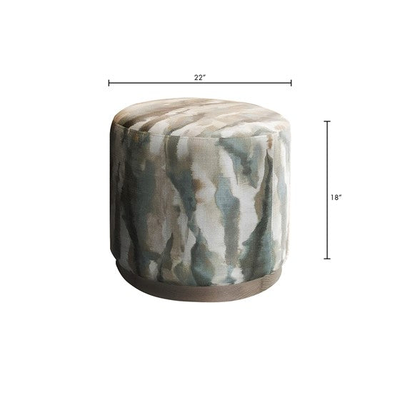 English Elm Oval Accent Ottoman — Upholstered 100% Polyester, High-Resilience Foam H35, Solid Red Oak Base, 22"W x 18"D x 18"H B035P148257