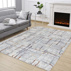 English Elm Loft Multi Shag Area Rug - 7'10" X 9'10" - Soft, Durable, Kid & Pet Friendly For Cozy Elegance B186P181112