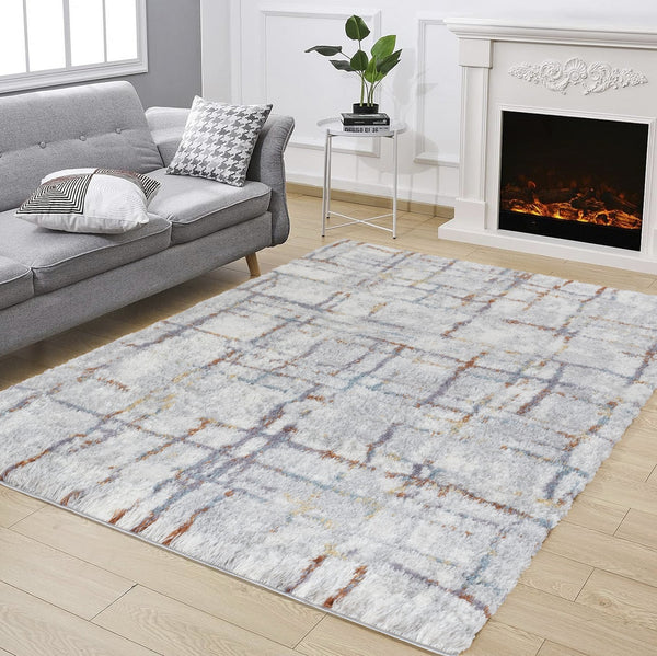 English Elm Loft Multi Shag Area Rug - 7'10" X 9'10" - Soft, Durable, Kid & Pet Friendly For Cozy Elegance B186P181112