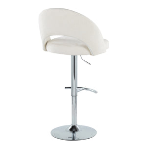 English Elm Adjustable Swivel Barstools Set of 2 Fabric Seat Black Metal Base Kitchen Counter Cream B202S02005