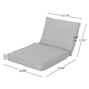 English Elm Christopher Knight Home® - Honolulu Club Chair Cushion Set - Weather-Resistant Silver Cushions For Ultimate Outdoor Comfort N775P270231S