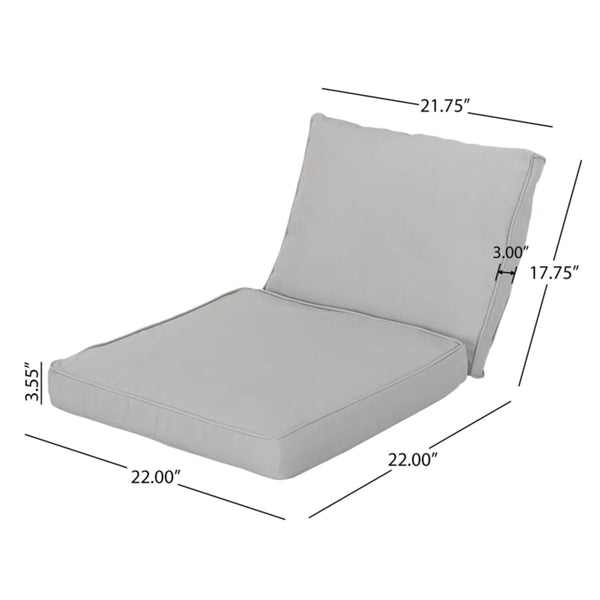 English Elm Christopher Knight Home® - Honolulu Club Chair Cushion Set – Ergonomic Silver Cushions For Outdoor Comfort & Style, 2-Piece N775P270243S