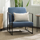 Soho Upholstered Chair with Metal Frame Denim SOUACDN Walker Edison