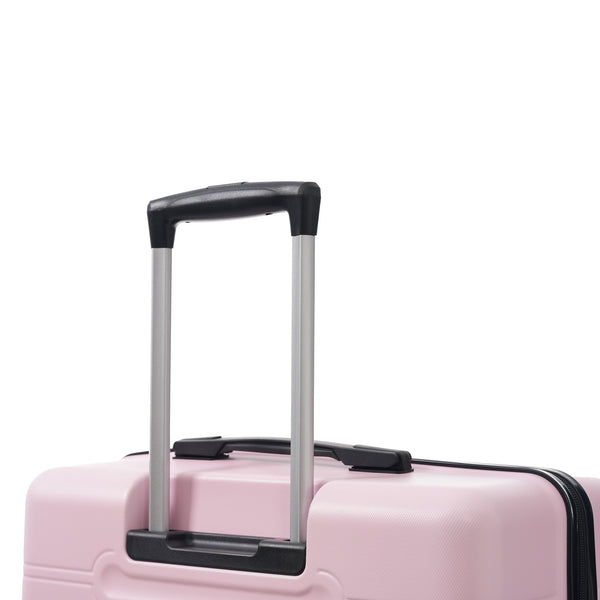 English Elm 6 Piece Hardshell Abs Travel Set with Spinner Wheels Combination Lock and Toiletry Bag Pink N732P391465H