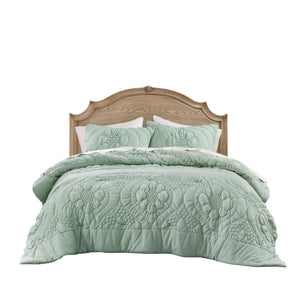 English Elm 3-Piece Full/Queen Comforter Set In Calming Sage | Soft Poly Jersey, Year-Round Cozy Comfort B035P408221
