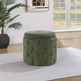 OSP Home Furnishings Erindale Round Storage Ottoman Pine