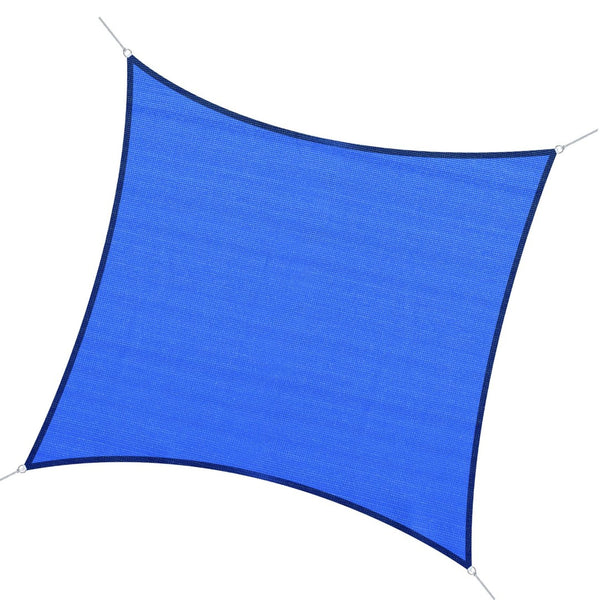 English Elm Outsunny 24' X 24' Uv-Blocking Sun Shade Sail Canopy For Patios, Decks, Gardens, And Pools, Blue W2225P174221-GIGA