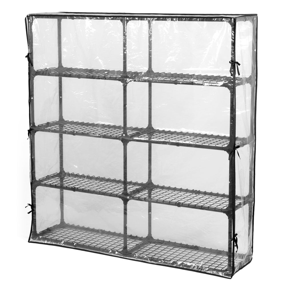 English Elm 5-shelf Wire Rack Set of Two with Zip Cover Dust Protection for Garage Storage W285P166905