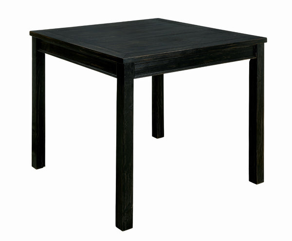 English Elm Rustic 5-Pc Counter Height Dining Set with Square Wood Table, Fabric Cushioned Chairs, Distressed Charm B2741P384492