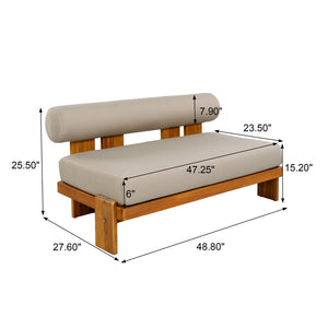 English Elm Patio Acacia Wood Loveseat and Coffee Table Set for Outdoor Lounge Spaces N776P387848D