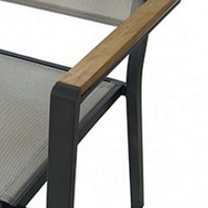 English Elm Ankia Outdoor Armchair with Teak Wood Accents and Powder Coated Aluminum Frame B056P416839
