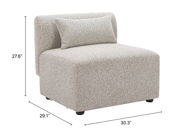 Zuo Modern Simu Corner Chair - Chic Modern Design With High-quality Materials For Stylish Home Decor Solutions Gray 100% Polyester,Elm Wood 110432-zuo-modern