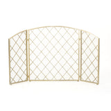 Christopher Knight Home® - Noble House - Amiyah 3 Panelled Iron Fireplace Screen