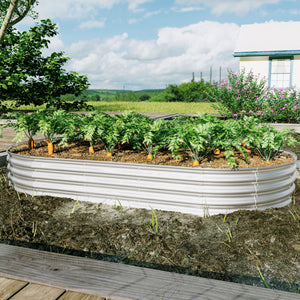 English Elm 2Pcs Galvanized Raised Garden Bed Kit 8x4x1ft – Heavy-Duty Rust-Resistant Modular Planter Set W840P310528