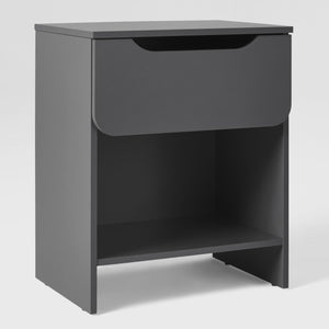 Domm Modern Scandinavian Nightstand with Open Cubby, Sleek Design & Quick 30-Minute Assembly