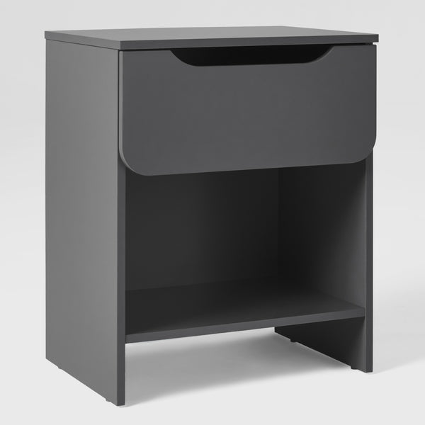 Domm Modern Scandinavian Nightstand with Open Cubby, Sleek Design & Quick 30-Minute Assembly