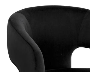 Sunpan Isidore Dining Chair - Contemporary Elegance with Curved Backrest and Clean Lines for Stylish Comfort Abbington Black
