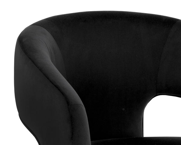 Sunpan Isidore Dining Chair - Contemporary Elegance with Curved Backrest and Clean Lines for Stylish Comfort Abbington Black