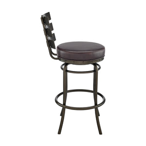 English Elm Piren Stylish Swivel Counter Stool In Mocha With Easy-Clean Brown Faux Leather For Modern Homes B2736P268535-GIGA