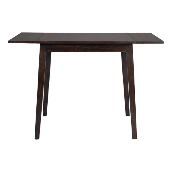 English Elm Foldable Extendable Dining Table Set with Drop Leaves and 4 Upholstered Chairs for Small Spaces Espresso N752S010617P