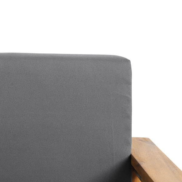 English Elm Christopher Knight Home® - GAVIN Acacia Club Chair Dark Grey with Water-Resistant Cushions, Slat Wood Design, 29"W x 27"D 67311.00DGRY