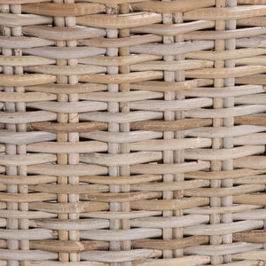 English Elm Bohemian Handwoven Kubu Rattan Mahogany Wood Dining Chair Organic Eclectic Style B2750P467743