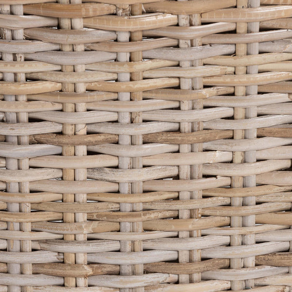 English Elm Bohemian Handwoven Kubu Rattan Mahogany Wood Dining Chair Organic Eclectic Style B2750P467743