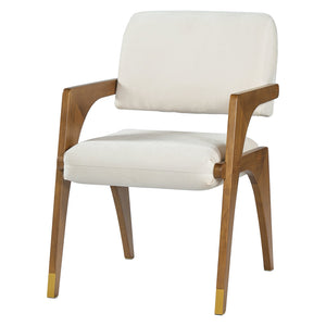 English Elm Mid-century Modern Dining Arm Chairs Rubber Wood Splayed Legs Upholstered Set of 2 N768P446218W
