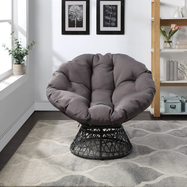 OSP Home Furnishings Papasan Chair Grey