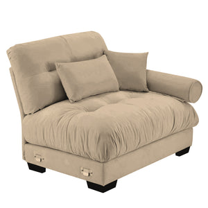 English Elm Milano Velvet Sectional Sofa Cloud Cushions Bolster Armrests Vintage Glam Living Room W714P294516