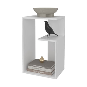 English Elm Vega Modern Melamine Side Table With Open Storage - Compact, Stylish & Easy To Assemble For Any Room B128P287506-GIGA