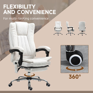 English Elm Massage Reclining Office Chair with Vibration Motors Heating Footrest and Microfiber Seat T3971P408092