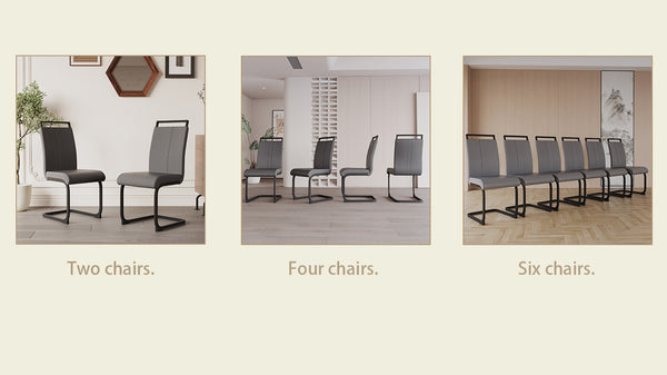 English Elm Modern Dining Chairs Set Of 4 - High Back Pu Leather Upholstered Side Chairs With Stylish Metal Legs T2396P279771