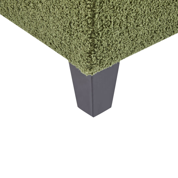 English Elm Christopher Knight Home® - Storage Ottoman Boucle Fabric Flip-Top with Birch Wood Legs, 250 lb Capacity, Compact Stylish Organizer Dark Brown,Green N779P291641G