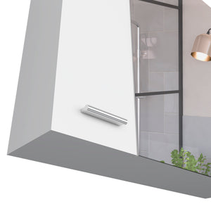English Elm Medicine Double Door Cabinet with Mirror and External Shelf for Bathroom Storage, Sleek Durable Design White 28.74 L x 22.04 W x 5.51 H B097133011