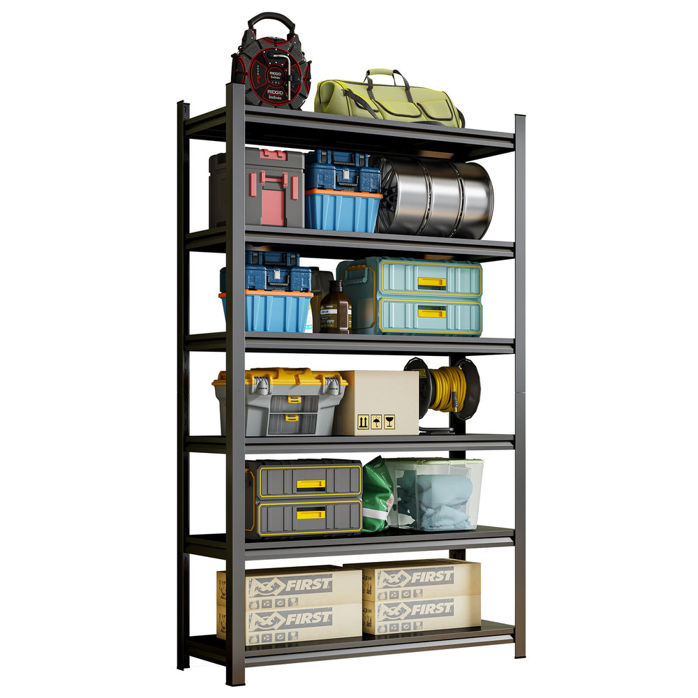 English Elm Garage Six Tier Steel Shelving Unit Adjustable Heavy Duty Freestanding Storage Rack W1831P366862