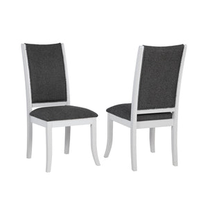 English Elm Set of 2 Tall Back Upholstered Dining Chairs Modern Armless Rubberwood Frame B016P445304