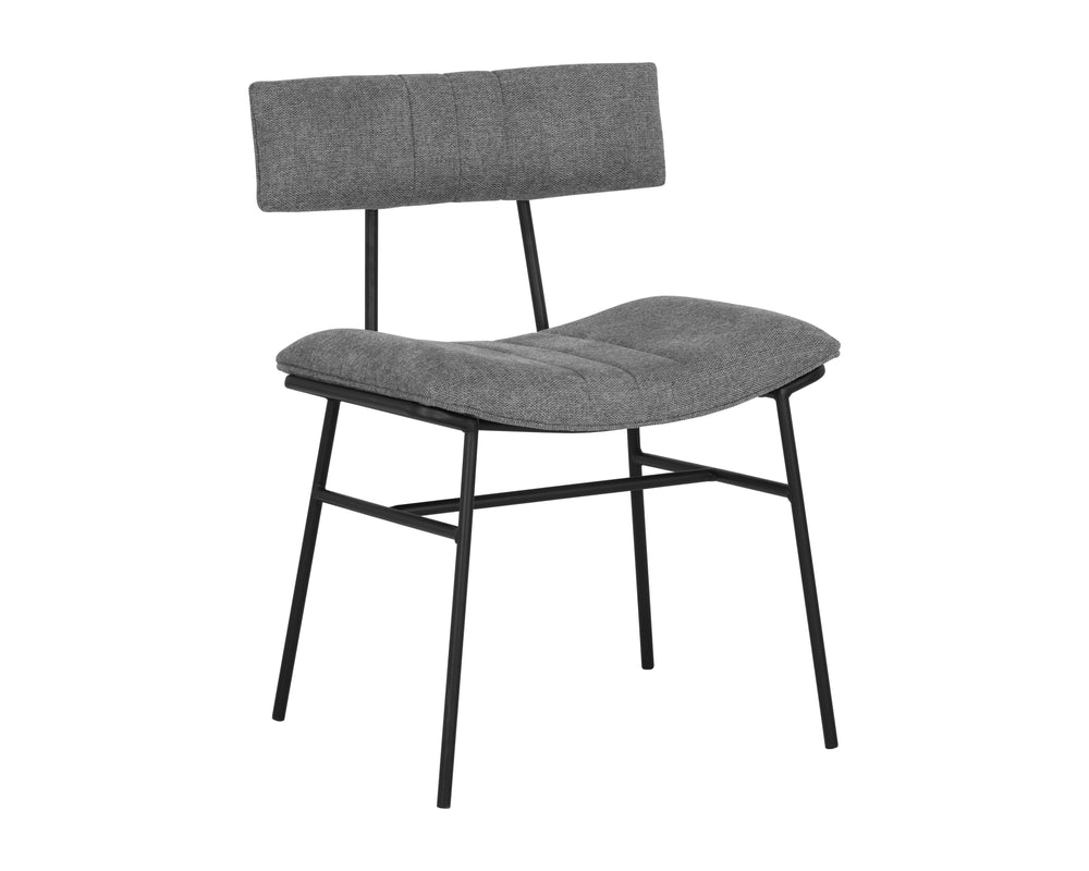 Sunpan Buca Dining Chair - Contemporary Belfast Koala Grey with Sleek Black Iron Frame for Modern Spaces