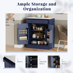English Elm Topmax Modern Freestanding Kitchen Pantry - Stylish Storage Solution In Blue! N717P221574C-GIGA