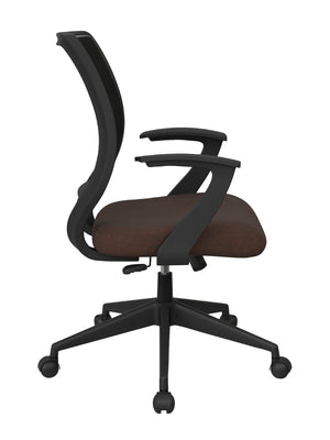 OSP Home Furnishings Screen Back Ergonomic Mesh Task Chair with Lumbar Support and T Arms for Home Office Cocoa EM51022N-K011