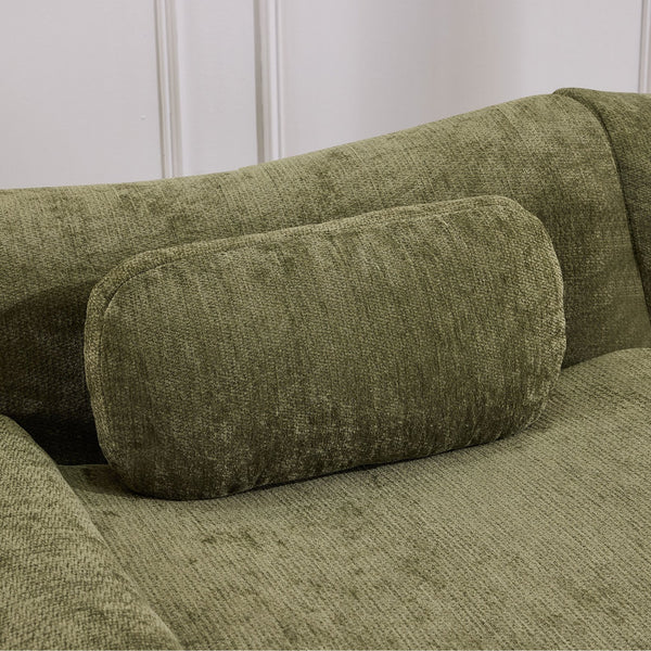 English Elm Modular Chenille Deep Seat Sectional Sofa with Bamboo Frame for Living Room Lounge Green W1829S00069