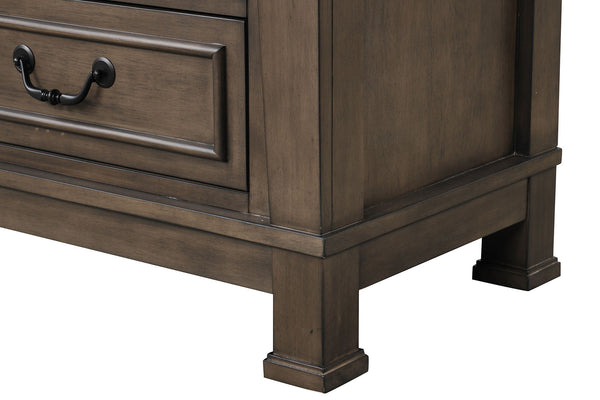 English Elm Transitional Dark Walnut Nightstand with Usb Charging Dovetail Drawers Bedroom B2741P435887