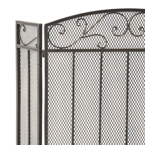 English Elm Christopher Knight Home® - FIRE Decorative Iron Fireplace Screen with Durable Mesh Shield and Classic Curved Frame for Safety and Style Black+Gold 65184.00