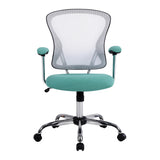 OSP Home Furnishings Gianna Task Chair White/Linen Turquoise