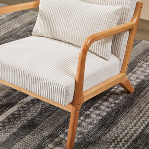 English Elm Mid-Century Modern Accent Chair & Coffee Table Set - Vintage Luxury For Stylish Living Spaces W2989P362773
