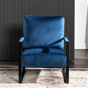 English Elm Classic Mid Century Modern Accent Chair – Plush Velvet Upholstered Armchair In Blue For Any Space B2735P256736